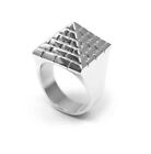 Silver Plated Pyramid Ring Heavy 14K Polished Cowboy Excellent Cut Solid