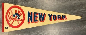 Vintage 1970s NEW YORK YANKEES MLB Baseball Full Size 30" X 12" Pennant Flag - Picture 1 of 6