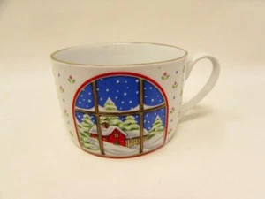 Home For The Holidays by Shibata Cup & Saucer Holly Winter Scene b419 & s139 - Picture 1 of 3
