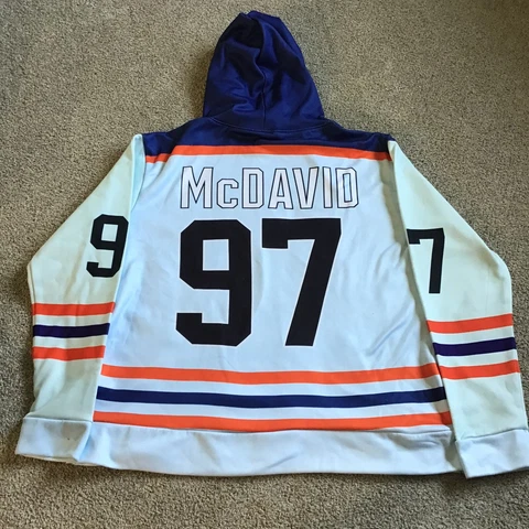 🔥97🔥 Connor McDavid Edmonton Oilers Jersey Hoodie NHL Sweater Size Small Rare! Cover