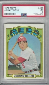 1972 Topps Baseball card 433 Johnny Bench Cincinnati Reds PSA 7 - Picture 1 of 2