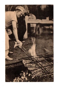 LEESVILLE, CT ~ TED HILTON'S ELM CAMP, BROILING STEAKS, COLLOTYPE PUB ~ 1940s - Picture 1 of 2