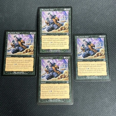 Psychotic Haze MTG Torment Magic the Gathering Black Playset Vintage 4 - Image 1 of 4