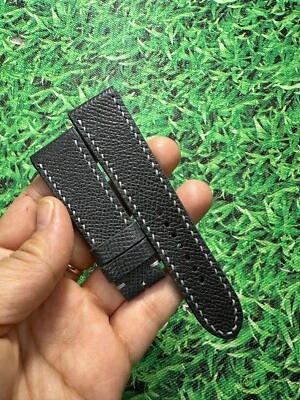 22mm/20mm Genuine Real  GRAY  Epsom CalfSkin Leather Padded Watch Strap Band Foto 1 de 4