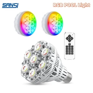 SANSI LED Pool Light 30W RGB Color Changing for Inground Swimming Pool W/ Remote - Picture 1 of 34