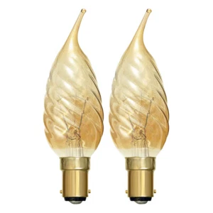 BELL 00897 - 40W 240V SBC B15 Twisted Bent Tip Candelux Gold Candle Twin Pack - Picture 1 of 1