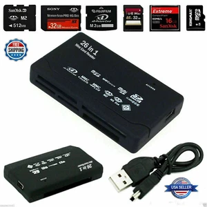 Mini Memory Card Reader 26-IN-1 USB 2.0 High Speed For CF xD SD MS SDHC - Picture 1 of 8