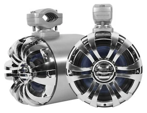 2 Rockville WB65 6.5" 600w Metal Marine Wakeboard Tower Speakers+Swivel Brackets - Picture 1 of 7