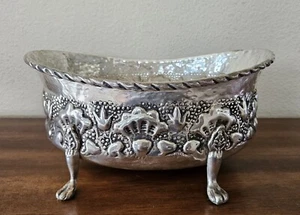 Jardiniere Silver Plate Footed Planter. Made in India Vintage Beautiful & Unique - Picture 1 of 11