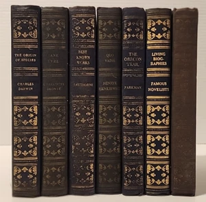 Lot of 7 Vintage Book League of America Antique Classics Decor 1930s 1940s Mix - Picture 1 of 17