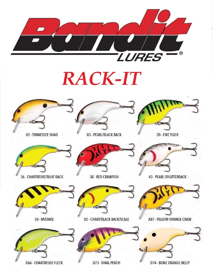 Bandit Rackit Squarebill серии приманки, 2-3/4", 5/8 унций, выбор цветов - Изображение 1 из 1