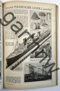 RMS QUEEN MARY 1934 PRE-LAUNCH PICTORIAL + HENRY FORD SPEAKS ON AMERICA’S FUTURE - Picture 1 of 3