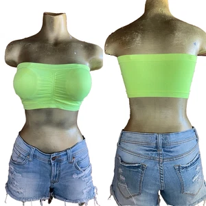 Neu ohne Etikett neongelbes BANDEAU Röhre TOP Bralette ONE SIZE - Bild 1 von 11