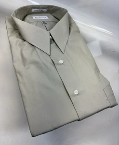 Van Heusen Oberhemd Herren 18 1/2 36/37 hellbraun Spitzkragen Popeline faltenfrei - Bild 1 von 5