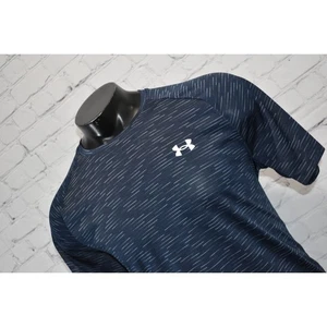 Under Armour Tech Tee Shirt Mens Size Large Performance HeatGear Blue Gym - Picture 1 of 7