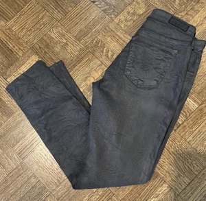 Leggings donna Adriano Goldschmied The Super Skinny floreale nero in pelle 27R - Foto 1 di 4