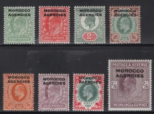 WC1_34423 M. GREAT BRITAIN. OFFICES IN MOROCCO. 1907-12 set. Sc.201-208. MH-MLH - Picture 1 of 1
