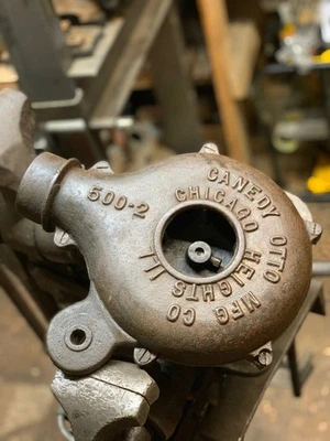 Antiguo Canedy Otto MFG. Soplador de forja 500, herramienta de herrero funcionando, gran soplador Foto 1 de 4