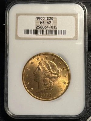 Doble Eagles Liberty Head 1900 NGC MS-62 Old Fatty PQ Foto 1 de 2