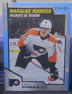 20-21 O-Pee-Chee Egor Zamula Marquee Rookie 🌈🌈🌈 Blue Border Variant  - Image 1 of 2