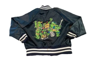 Boys Black Biker Jacket Vintage 90s Size 5 Teenage Mutant Ninja Turtles TMNT - Picture 1 of 3