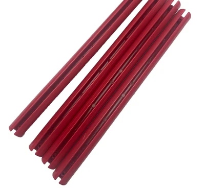 Lote de 5, Carrito de Compras con Mango Rojo de Plástico a Presión en Forma de C 7/8", 2 Clavijas de Alineación Foto 1 de 3