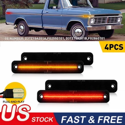 4x Luz LED de señalización lateral para camioneta Econoline Ford E-F150 F100 F250 F350 1975-83 Foto 1 de 4