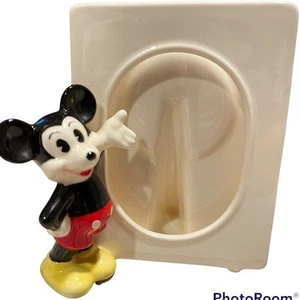 Marco de fotos de porcelana de cerámica 3D de Mickey Mouse de Disney vintage Japón - Imagen 1 de 7
