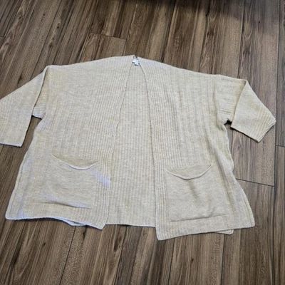 TOPSHOP Cárdigan Suéter Tejido Acanalado Frente Abierto Beige EE. UU. 12 L Gran Tamaño (981) Foto 1 de 4