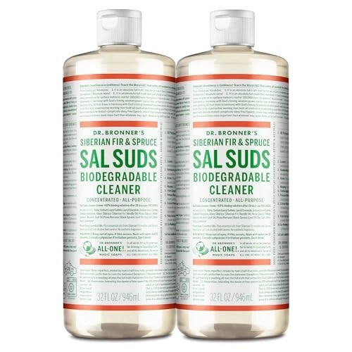 Dr. Bronner's Sal Suds Paquete de 2 Limpiador de Pino 32oz Plato de Lavandería Piso Biodegradable Foto 1 de 1