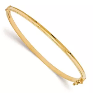 14K Solid Yellow Gold Bangle Bracelet - Picture 1 of 12
