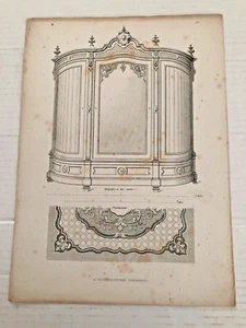 Disegni originali mobili di Giuseppe Cima 1830 Armadio a tre ante - Picture 1 of 1