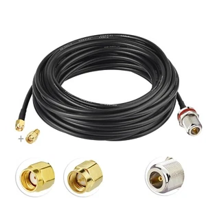 N Female to RP-SMA SMA 20ft RG58 Extension Cable for WiFi 4G LTE LoRa Antenna - Picture 1 of 10