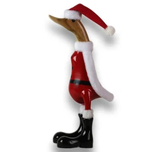 Holz Ente Lauf Ente Gartendeko Figur aus Bambus Wurzel und Teak Holz Santa - Bild 1 von 3