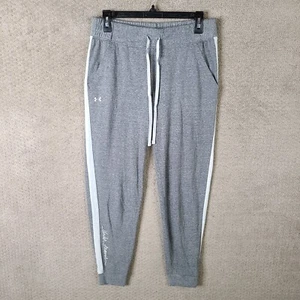 Under Armour Pants Womens Medium Gray Jogger Fitted Sweatpants Stretch - Picture 1 of 14