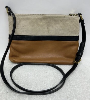 Bolso Bandolera Fossil Fiona Mujer Colorblock Lino y Cuero Foto 1 de 4