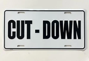Kirk McCullough-CUT-DOWN aluminum license plate. White - Picture 1 of 2