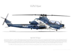 Bell AH-1Z Viper VH-POL VicPol 2040 print - A3+ Profile Print - Foto 1 di 4