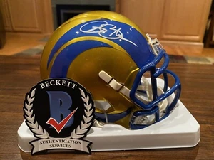 Isaac Bruce Autographed Rams Flash Mini Helmet Witness Beckett - Picture 1 of 11