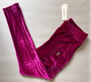 New! Juicy Couture Sz M Velour Candied Fig Rhinestone Bling Logo Legging Stretch - Picture 1 of 11