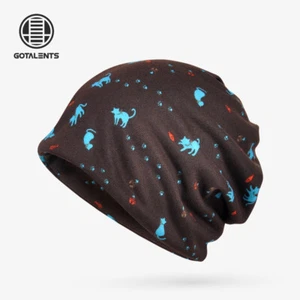 Beanie Hats Scarf Unisex Men Women Knitted Hat Ski Slouch Winter Warm Caps Brown - Picture 1 of 3