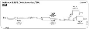 MARMITTA POSTERIORE PER SUBARU Outback 2.5i/3.0i/Auto/GPL Cat 2003 - Imagen 1 de 1
