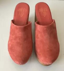 NIB Charlotte Stone Marlo Suede Clogs In Cerise Pink Size 8 - Picture 1 of 4