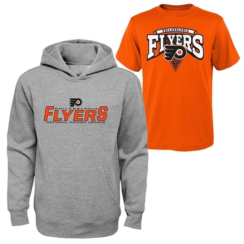 NHL Youth Boys  Philadelphia Flyers Tee & Hood Set, Large 14-16, New in bag NHL Cover