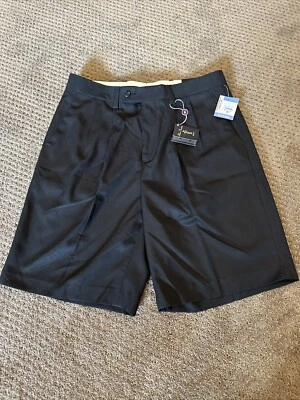 Bermudas de golf plisadas negras para hombre 35 nuevas con etiquetas Alan River Foto 1 de 3