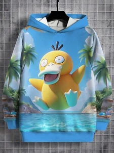 Enton Pullover l Pokémon Sweatshirt 3D Druck Anime Hoodie Pulli Psyduck Shirt - Bild 1 von 2