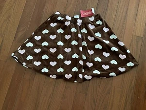Gymboree Girls Kitty Glamour Brown Velour Heart Print Skort Size 4 4T New - Picture 1 of 6