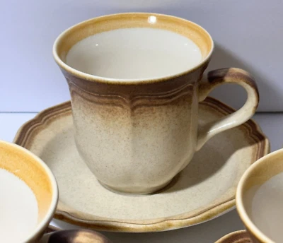 Taza y platillo taza de té café de gres Mikasa Whole Wheat E8000 de colección - 2 disponibles Foto 1 de 4