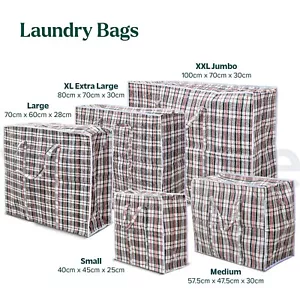 Laundry Storage Bags Extra Large Jumbo with Zips & Handles Reusable Strong Ideal - Picture 1 of 21
