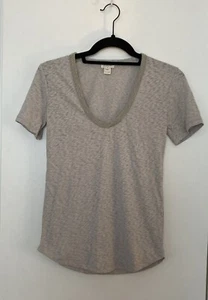 J. Camiseta Crew Factory Talla XXS Gris Con Escote Cuentas Nueva - Imagen 1 de 5